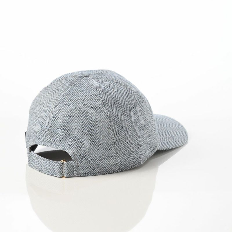 ボルサリーノのキャップ Baseball Cap Hiker Oxord Herringbone（ベイスボールキャップ オックスフォード ヘリンボーン） B95174 ブルー