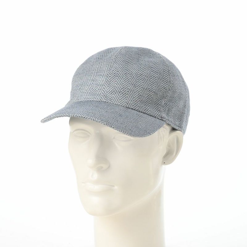 ボルサリーノのキャップ Baseball Cap Hiker Oxord Herringbone（ベイスボールキャップ オックスフォード ヘリンボーン） B95174 ブルー