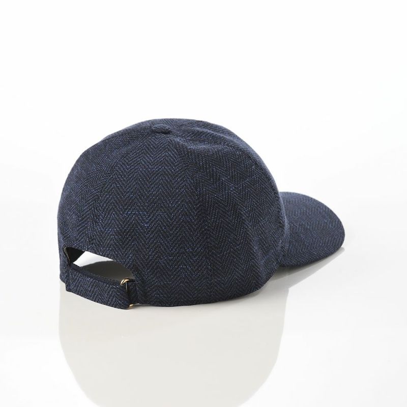 ボルサリーノのキャップ Baseball Cap Hiker Oxord Herringbone（ベイスボールキャップ オックスフォード ヘリンボーン） B95174 ネイビー