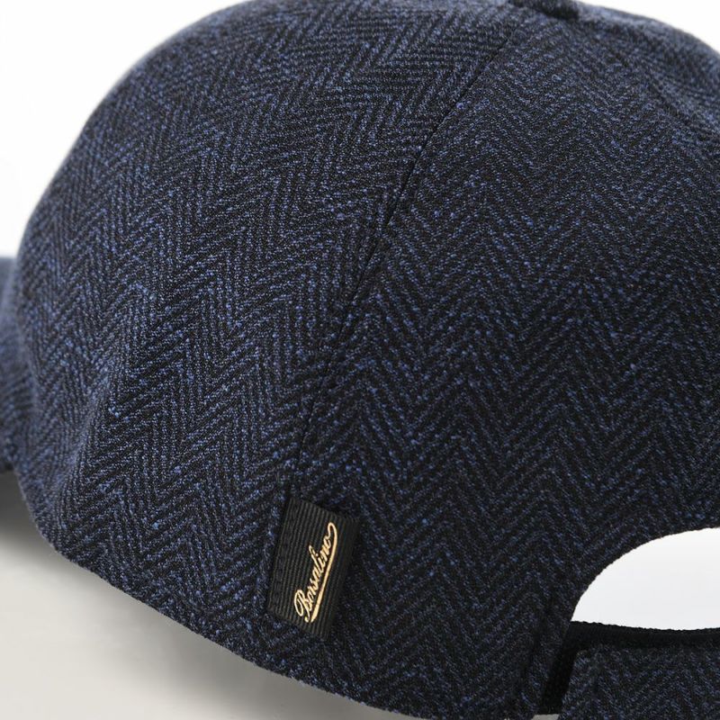 ボルサリーノのキャップ Baseball Cap Hiker Oxord Herringbone（ベイスボールキャップ オックスフォード ヘリンボーン） B95174 ネイビー