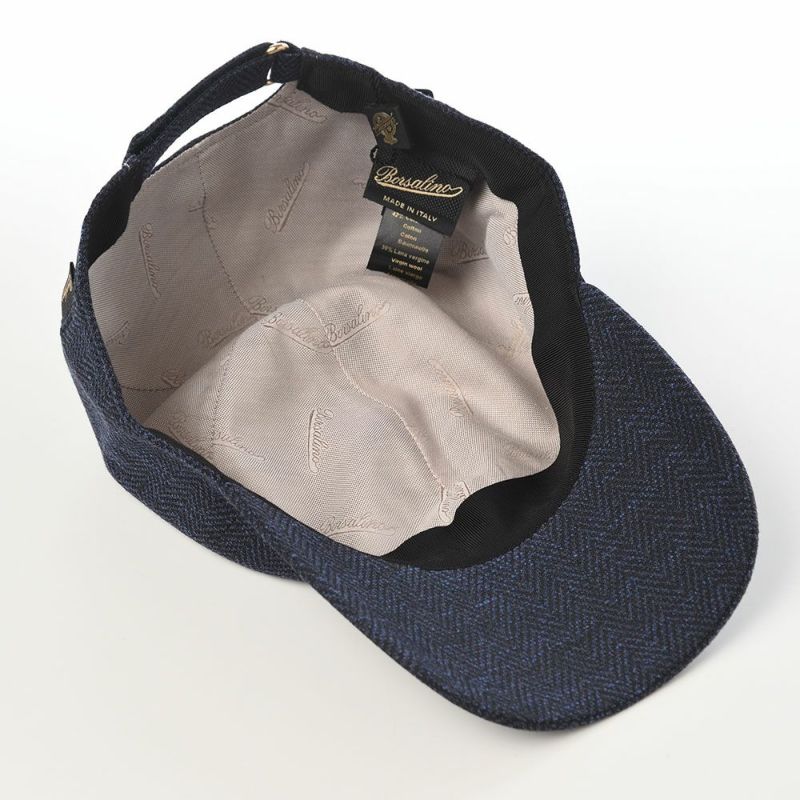ボルサリーノのキャップ Baseball Cap Hiker Oxord Herringbone（ベイスボールキャップ オックスフォード ヘリンボーン） B95174 ネイビー