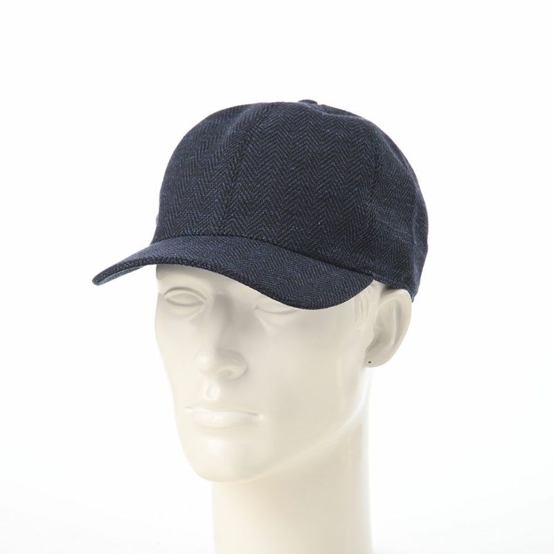 ボルサリーノのキャップ Baseball Cap Hiker Oxord Herringbone（ベイスボールキャップ オックスフォード ヘリンボーン） B95174 ネイビー