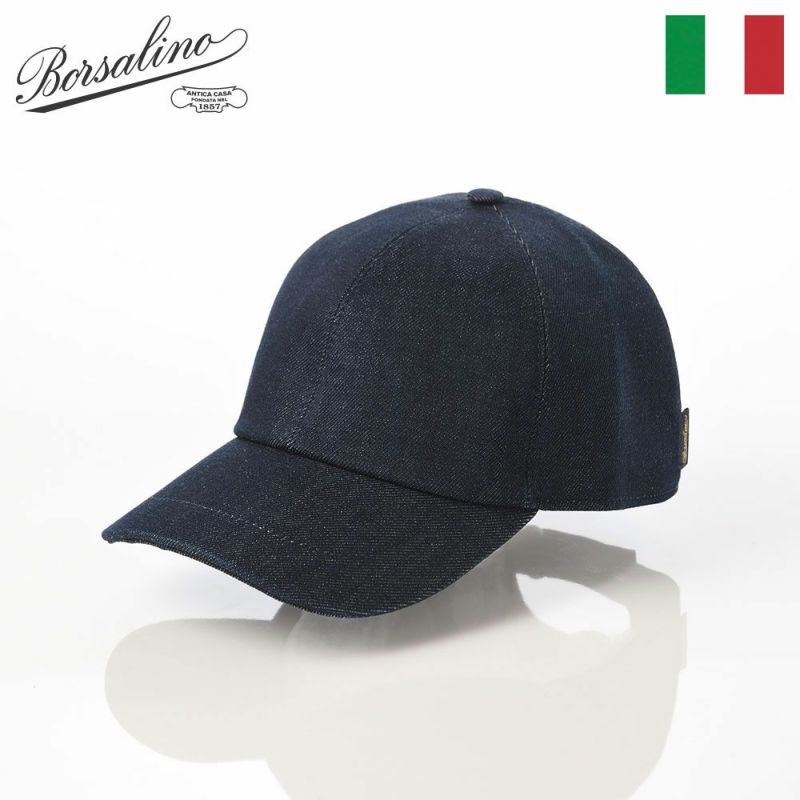 ボルサリーノのキャップ Baseball Cap Hiker Oxord Denim（ベイスボールキャップ オックスフォード デニム） B95174 ネイビー
