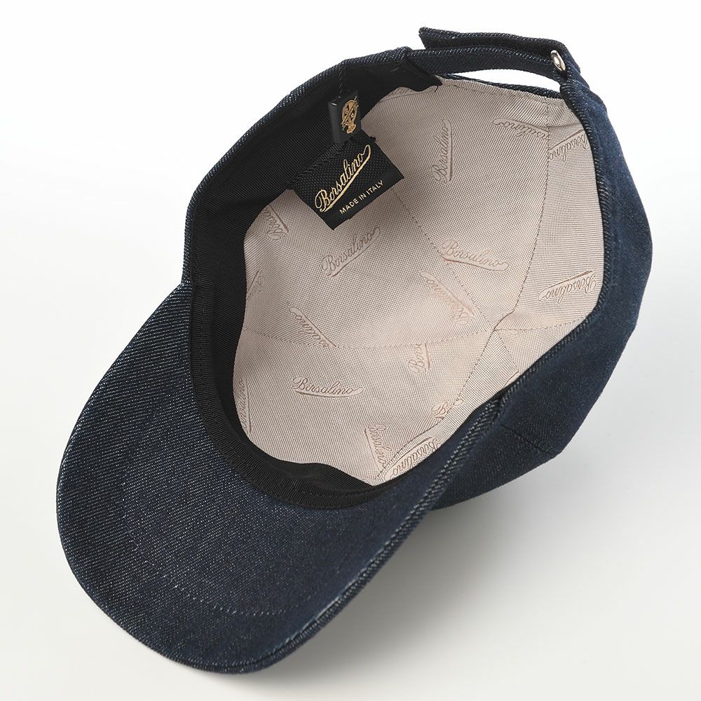 ボルサリーノのキャップ Baseball Cap Hiker Oxord Denim（ベイスボールキャップ オックスフォード デニム） B95174 ネイビー