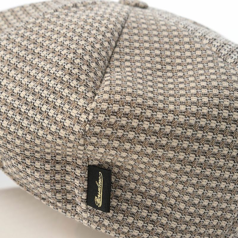 ボルサリーノのキャスケット 8panel Berretto Free Visor Check（8パネル ベレット フリーバイザー チェック） B15023 ベージュチェック