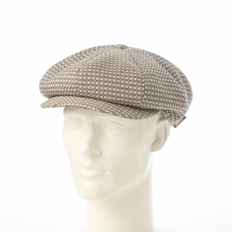 ボルサリーノのキャスケット 8panel Berretto Free Visor Check（8パネル ベレット フリーバイザー チェック） B15023 ベージュチェック