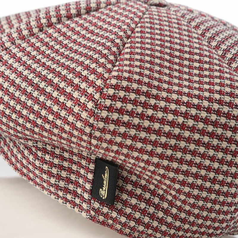 ボルサリーノのキャスケット 8panel Berretto Free Visor Check（8パネル ベレット フリーバイザー チェック） B15023 ワインチェック