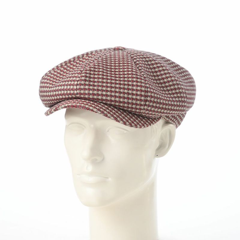 ボルサリーノのキャスケット 8panel Berretto Free Visor Check（8パネル ベレット フリーバイザー チェック） B15023 ワインチェック