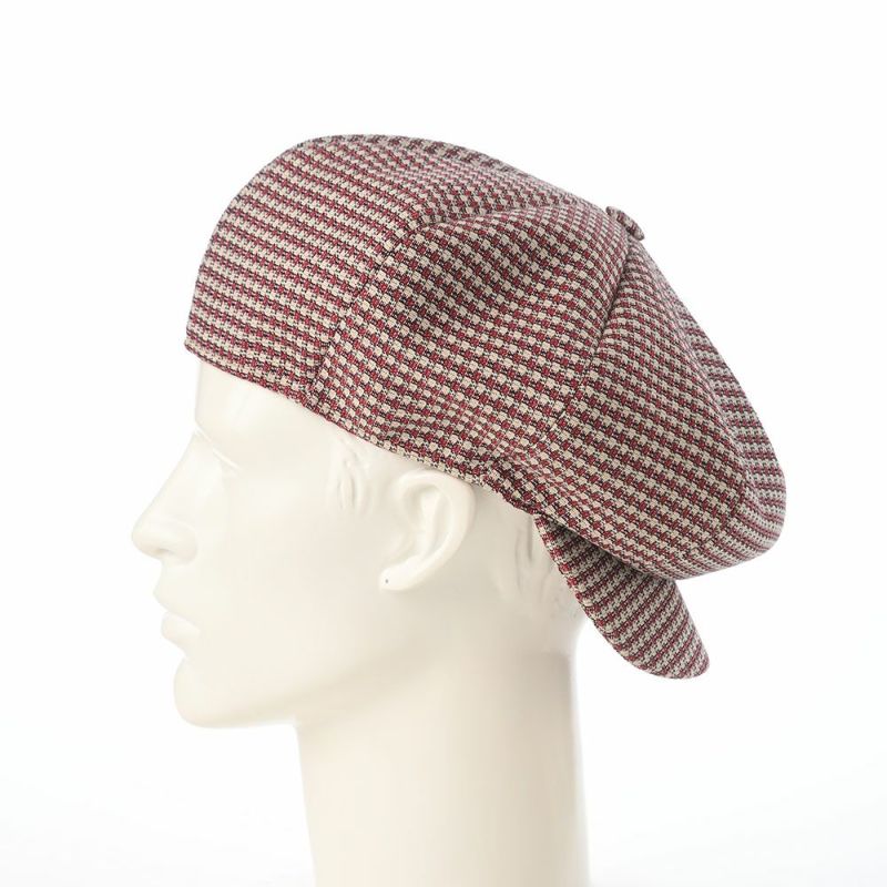 ボルサリーノのキャスケット 8panel Berretto Free Visor Check（8パネル ベレット フリーバイザー チェック） B15023 ワインチェック