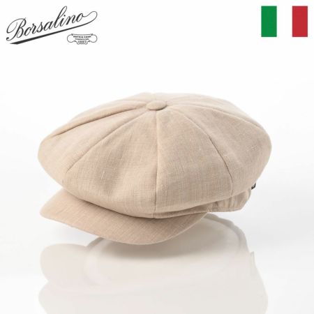ボルサリーノのキャスケット 8panel Berretto Free Visor Linen（8パネル ベレット フリーバイザー リネン） B15023 ベージュ