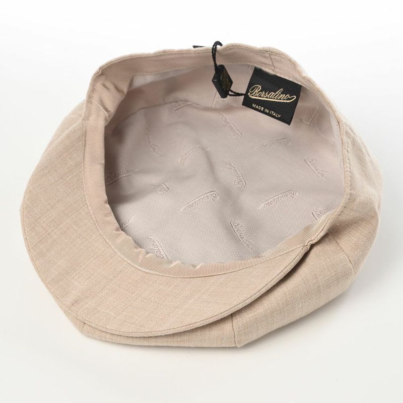 ボルサリーノのキャスケット 8panel Berretto Free Visor Linen（8パネル ベレット フリーバイザー リネン） B15023 ベージュ