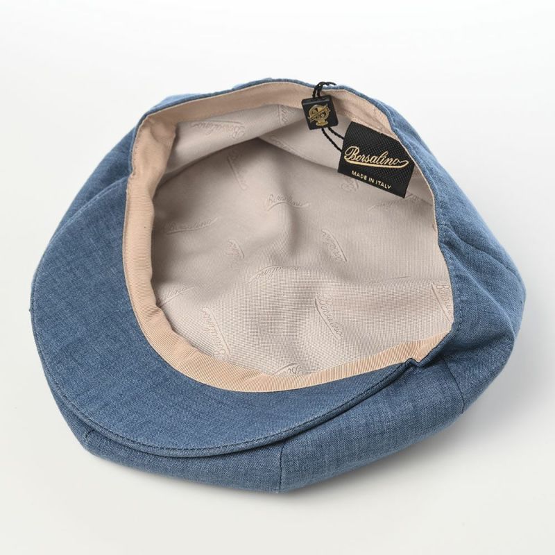 ボルサリーノのキャスケット 8panel Berretto Free Visor Linen（8パネル ベレット フリーバイザー リネン） B15023 ブルー