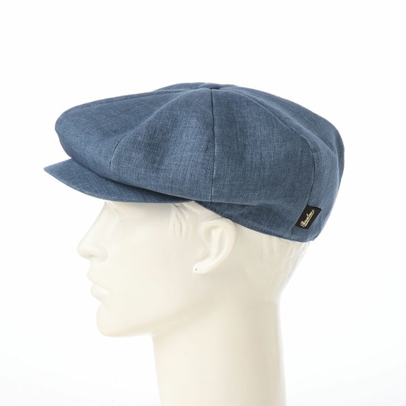 ボルサリーノのキャスケット 8panel Berretto Free Visor Linen（8パネル ベレット フリーバイザー リネン） B15023 ブルー
