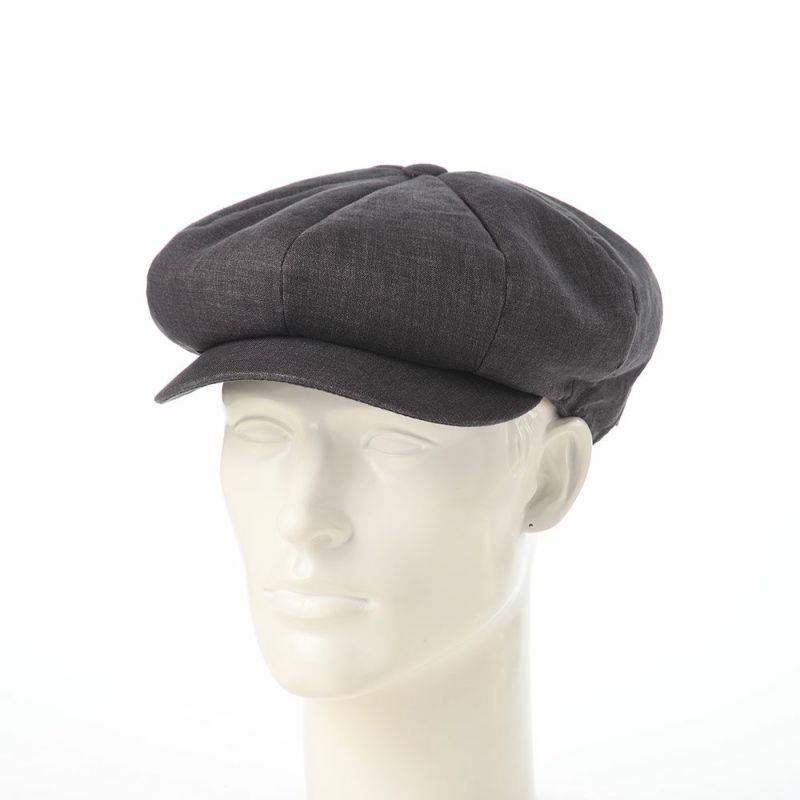ボルサリーノのキャスケット 8panel Berretto Free Visor Linen（8パネル ベレット フリーバイザー リネン） B15023 ダークグレー