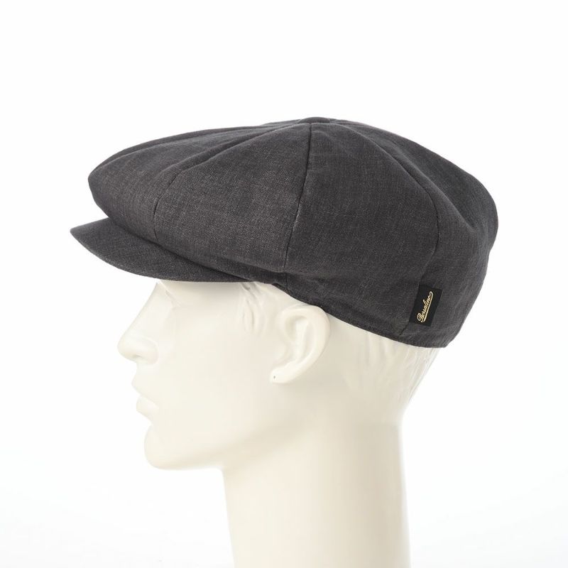 ボルサリーノのキャスケット 8panel Berretto Free Visor Linen（8パネル ベレット フリーバイザー リネン） B15023 ダークグレー