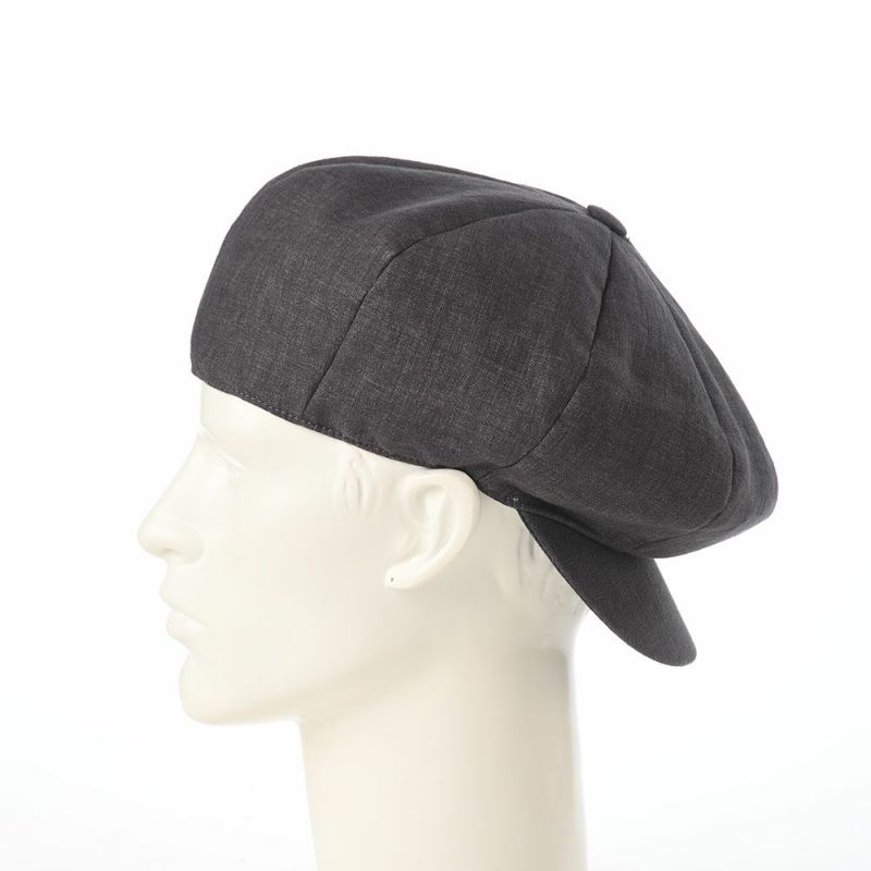 ボルサリーノのキャスケット 8panel Berretto Free Visor Linen（8パネル ベレット フリーバイザー リネン） B15023 ダークグレー