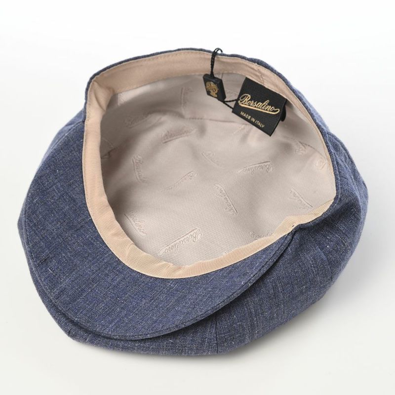 ボルサリーノのキャスケット 8panel Berretto Free Visor Linen（8パネル ベレット フリーバイザー リネン） B15023 ネイビー