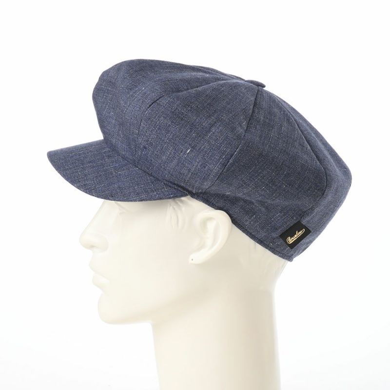 ボルサリーノのキャスケット 8panel Berretto Free Visor Linen（8パネル ベレット フリーバイザー リネン） B15023 ネイビー