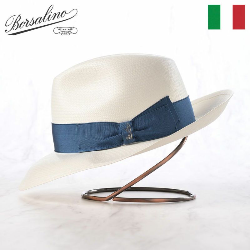 ボルサリーノのパナマハット Panama Fine Larga（パナマファイン ラーガ） 140340 ブルーリボン