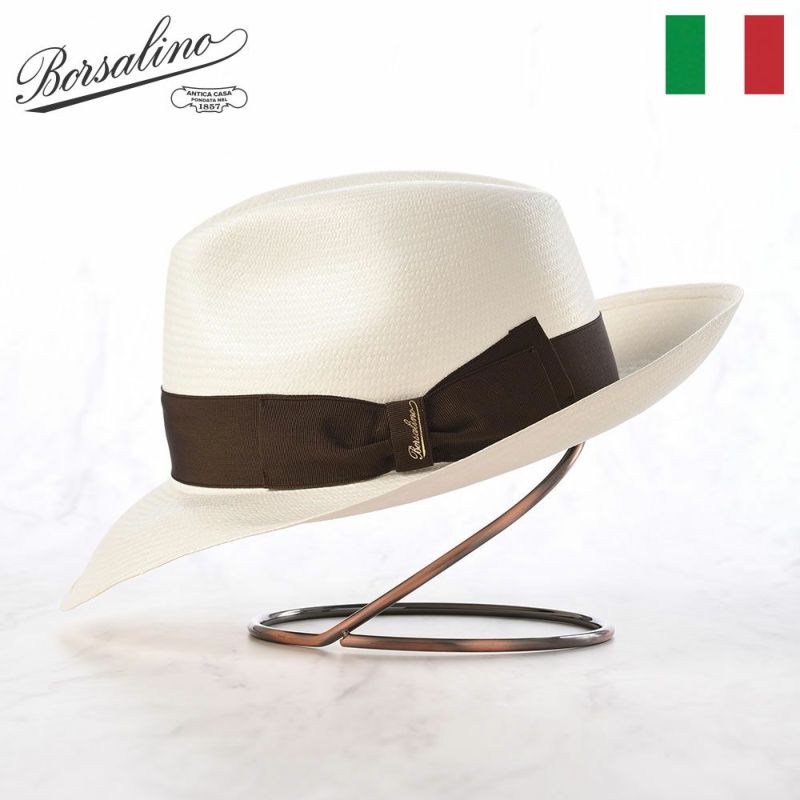 ボルサリーノのパナマハット Panama Fine Larga（パナマファイン ラーガ） 140340 ブラウンリボン