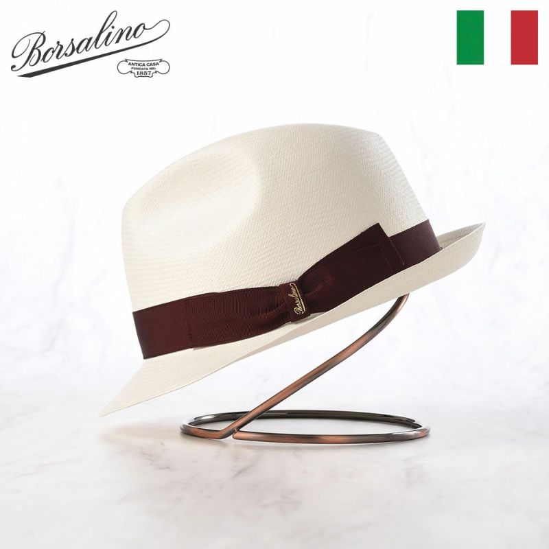 ボルサリーノのパナマハット Panama Fine Piccola（パナマファイン ピッコラ） 141055 ボルドーリボン