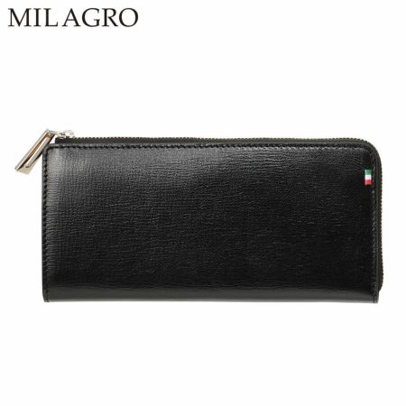 ミラグロの長財布 Palmellato Goat Leather L-zip Wallet（パルメラートゴートレザー L字ファスナー ウォレット） CA-PG-654 ブラック