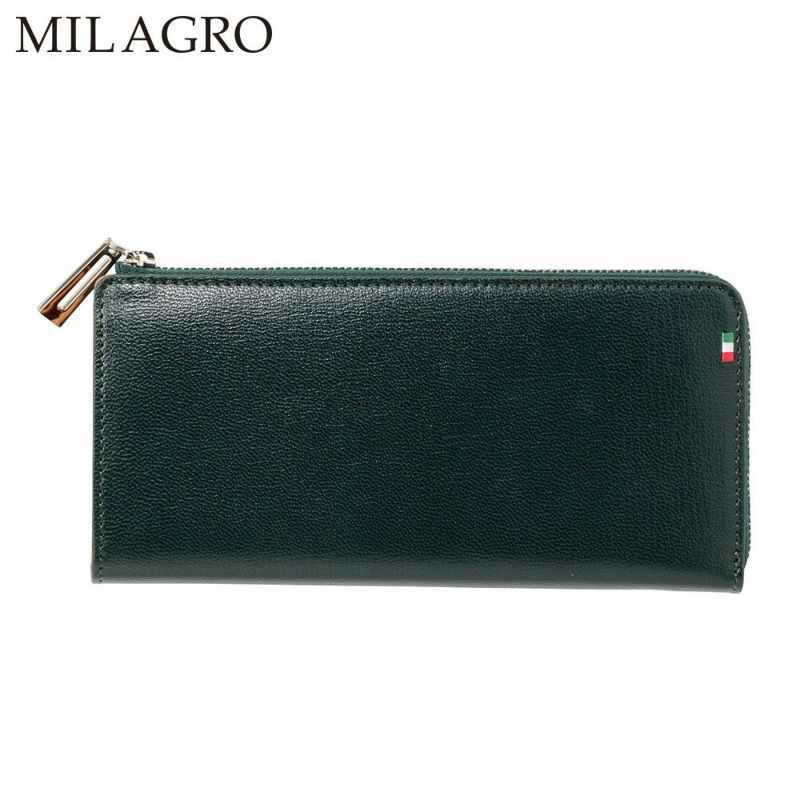 ミラグロの長財布 Palmellato Goat Leather L-zip Wallet（パルメラートゴートレザー L字ファスナー ウォレット） CA-PG-654 グリーン