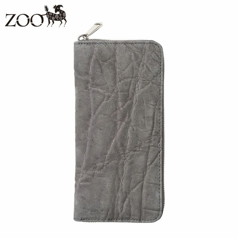 ズーの長財布 ELEPHANT Zip-around Long Wallet（エレファント ジップアラウンド ロングウォレット） ZLW-101 グレー