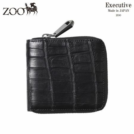 ズーの二つ折り財布 POROSUS Zip-around Wallet（ポロサス ジップアラウンドウォレット） ZBF-033 ピアノブラック
