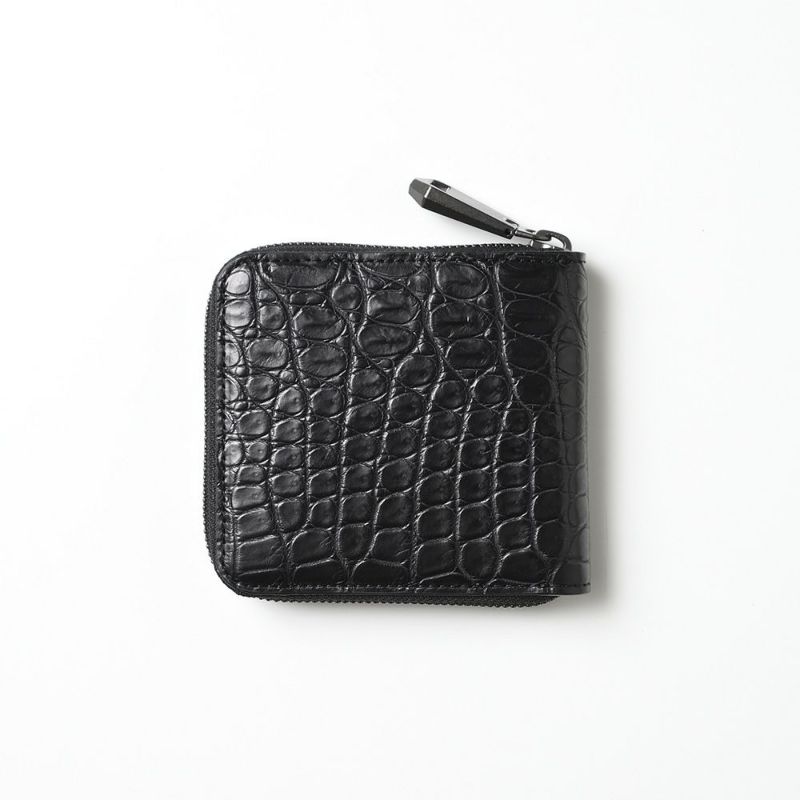 ズーの二つ折り財布 ALLIGATOR Zip-around Wallet（アリゲーター ジップアラウンドウォレット ） ZBF-034 ピアノブラック