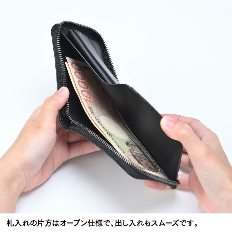 ズーの二つ折り財布 ALLIGATOR Zip-around Wallet（アリゲーター ジップアラウンドウォレット ） ZBF-034 ピアノブラック