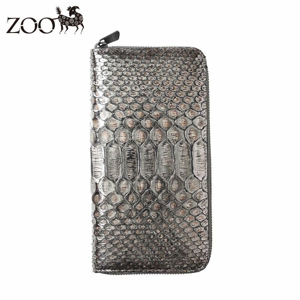 ズーの長財布 DIAMOND PYTHON Zip-around Long Wallet（ダイヤモンドパイソン ジップアラウンド ロングウォレット） ZLW-158 アンティークシルバー