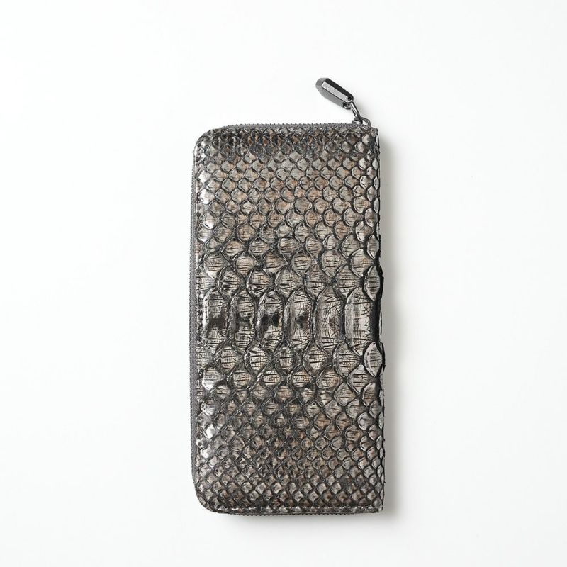 ズーの長財布 DIAMOND PYTHON Compact Zip-around Long Wallet（ダイヤモンドパイソン コンパクト ジップアラウンド ロングウォレット） ZLW-159 アンティークシルバー