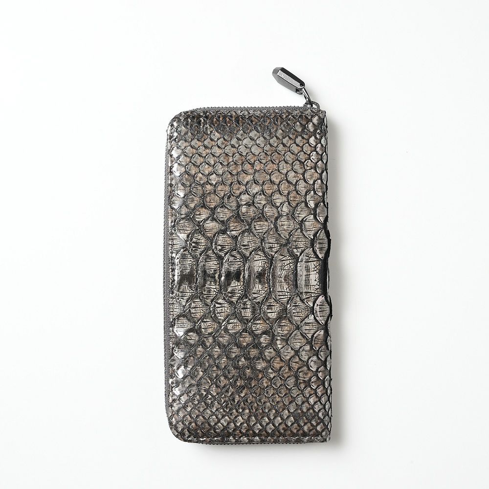 ズーの長財布 DIAMOND PYTHON Compact Zip-around Long Wallet（ダイヤモンドパイソン コンパクト ジップアラウンド ロングウォレット） ZLW-159 アンティークシルバー
