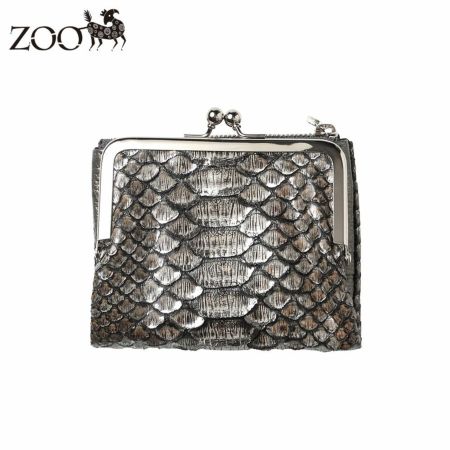 ズーの二つ折り財布 DIAMOND PYTHON Kiss-lock Wallet（ダイヤモンドパイソン キスロックウォレット） ZMW-037 アンティークシルバー
