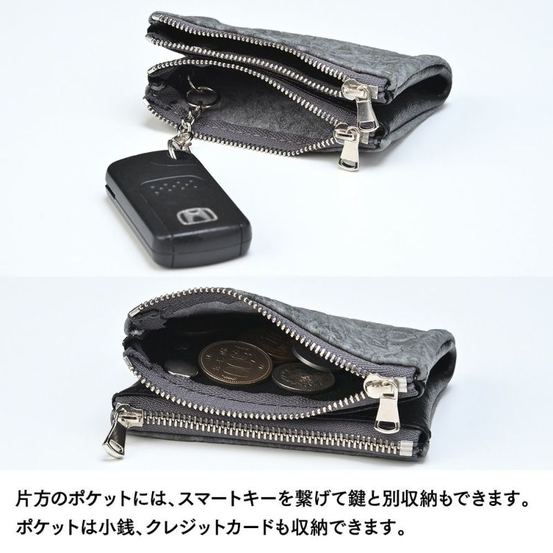 ズーのキーケース HIPPO Wzipper Keycase（ヒッポー ダブルジッパー キーケース） ZKC-061 グレー