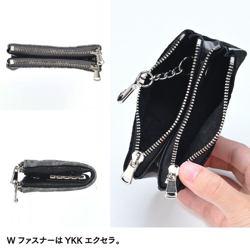 ズーのキーケース HIPPO Wzipper Keycase（ヒッポー ダブルジッパー キーケース） ZKC-061 グレー