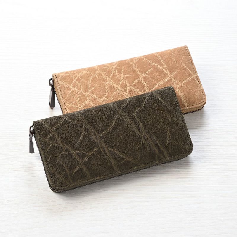ズーの長財布 ELEPHANT Zip-around Long Wallet（エレファント ジップアラウンド ロングウォレット） ZLW-139 ボトルグリーン