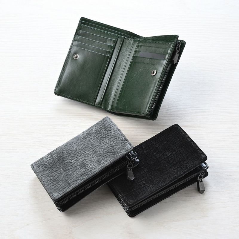 ズーの二つ折り財布 HIPPO Middle Wallet（ヒッポー ミドルウォレット） ZMW-033 グリーン