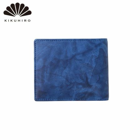 キクヒロの二つ折り財布 藍染 二つ折財布[小銭入れ付き] ディープブルー