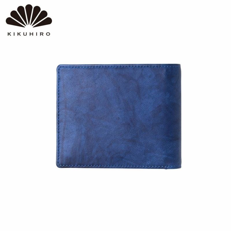 キクヒロの二つ折り財布 藍染 二つ折り札入れ ディープブルー