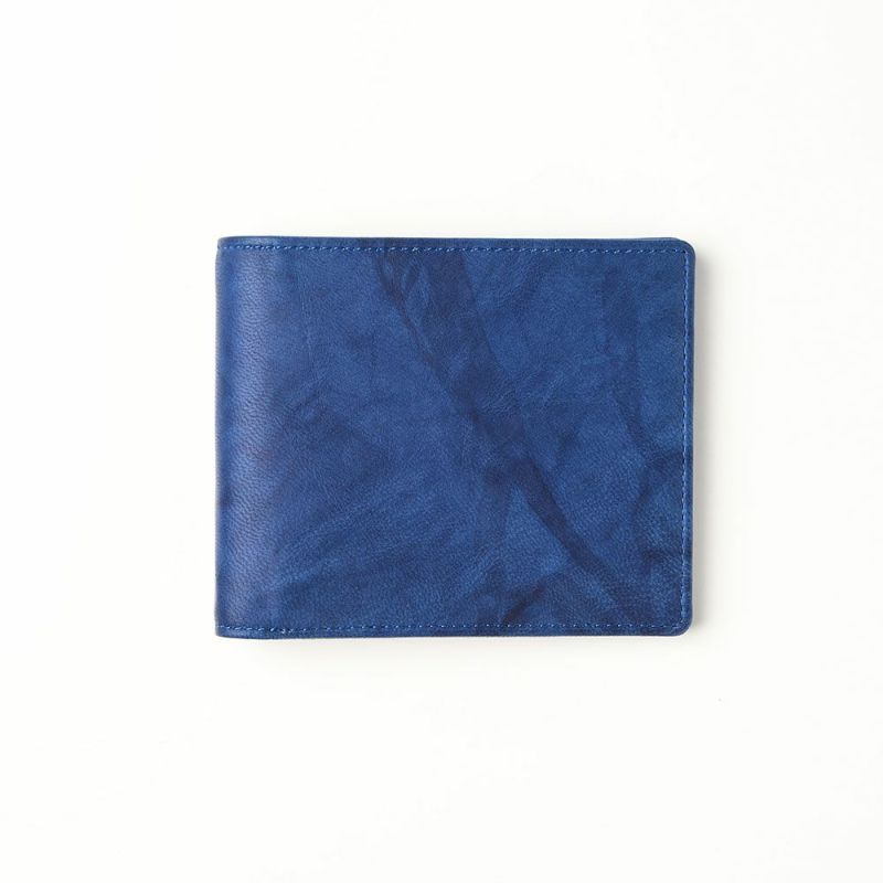キクヒロの二つ折り財布 藍染 二つ折り札入れ ディープブルー