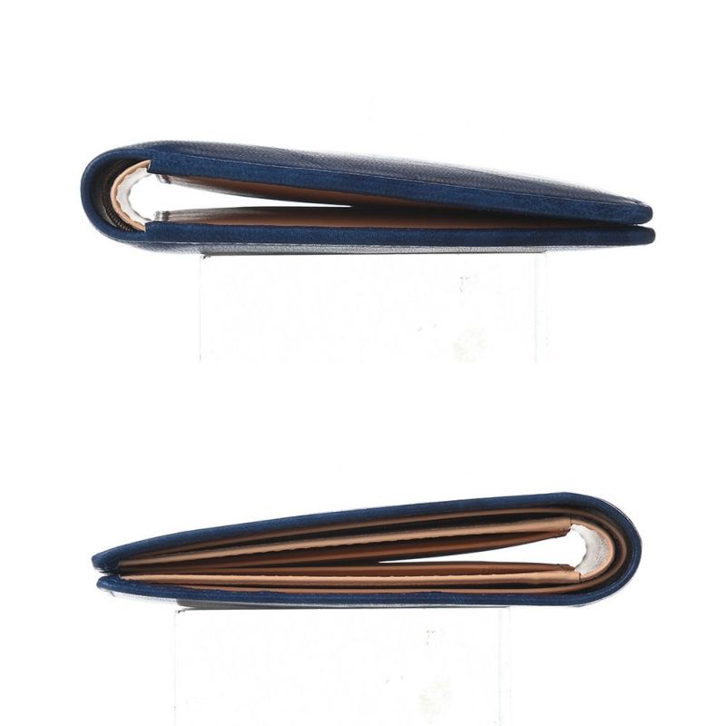 キクヒロの二つ折り財布 藍染 二つ折り札入れ ディープブルー