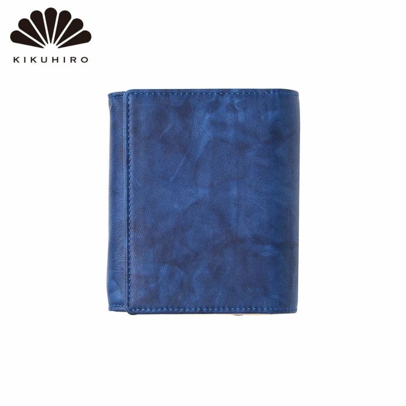 キクヒロの二つ折り財布 藍染 二つ折財布[ファスナー小銭入れ付き] ディープブルー