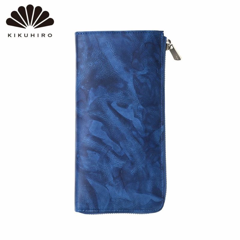 キクヒロの長財布 藍染 L字ファスナー長財布 ディープブルー