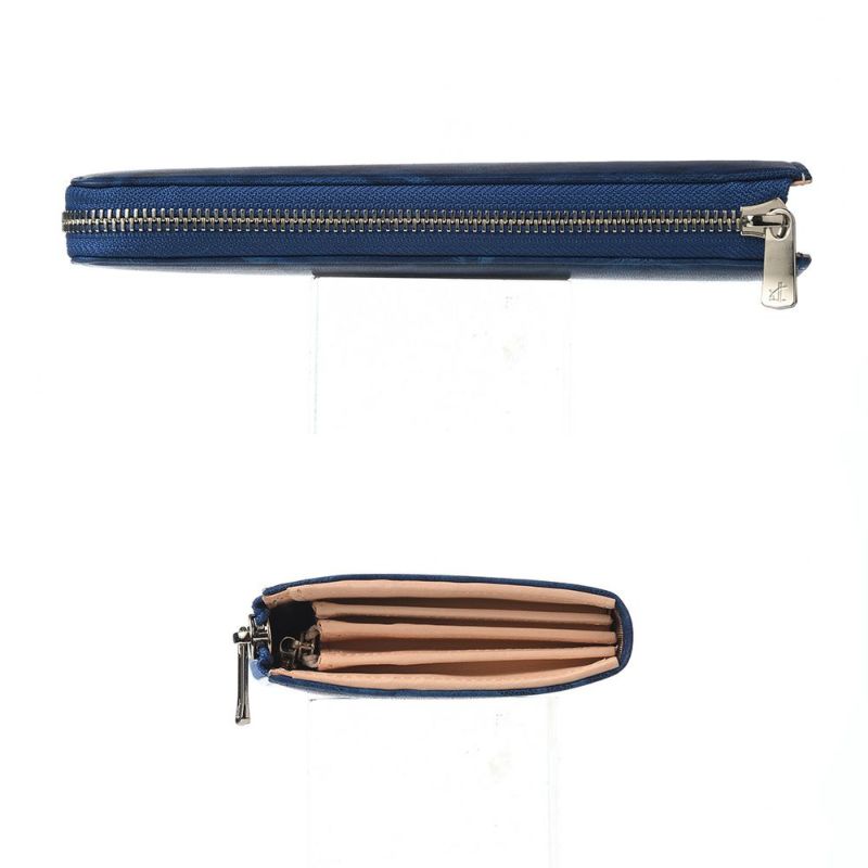 キクヒロの長財布 藍染 L字ファスナー長財布 ディープブルー