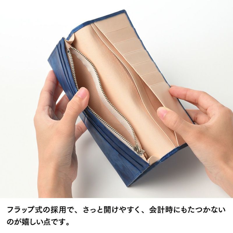 キクヒロの長財布 藍染 長財布 ディープブルー