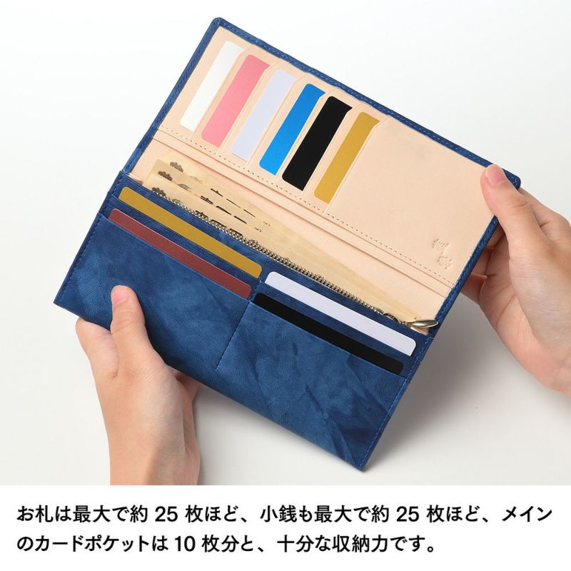 キクヒロの長財布 藍染 長財布 ディープブルー