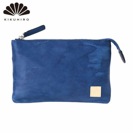 キクヒロのマルチポーチ 藍染 マルチポーチ ディープブルー