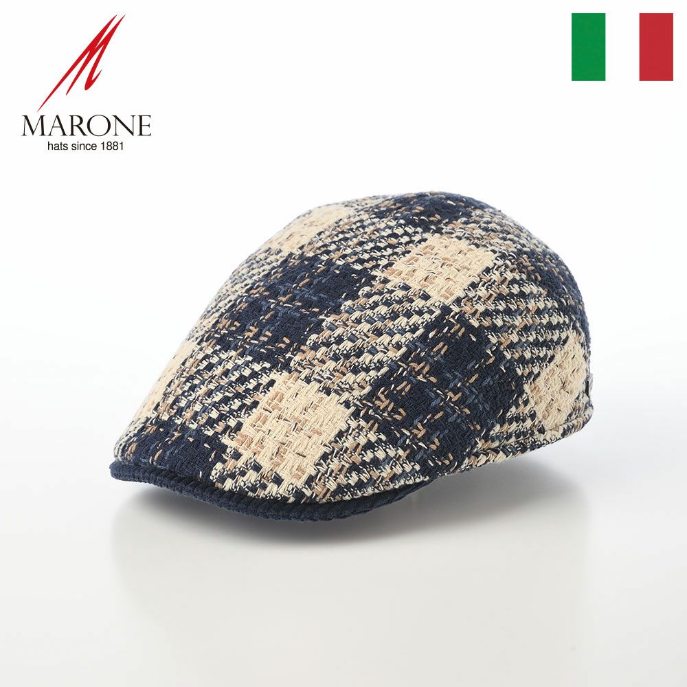 マローネのハンチング Check Stitch（チェックステッチ） BT1332 ダークブルー